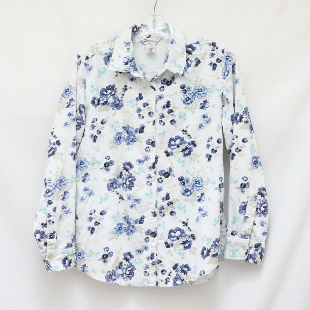 Vintage Northern Reflections women's shirt corduroy floral print cottagecore M
